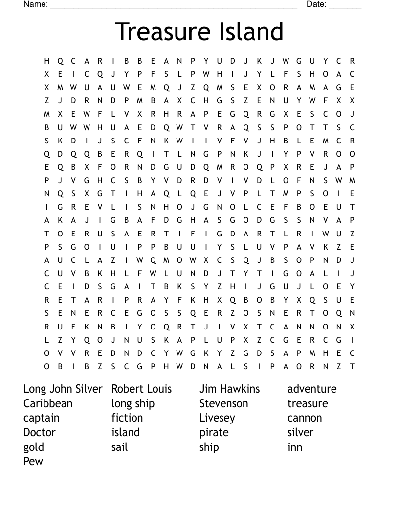 Treasure Island Word Search