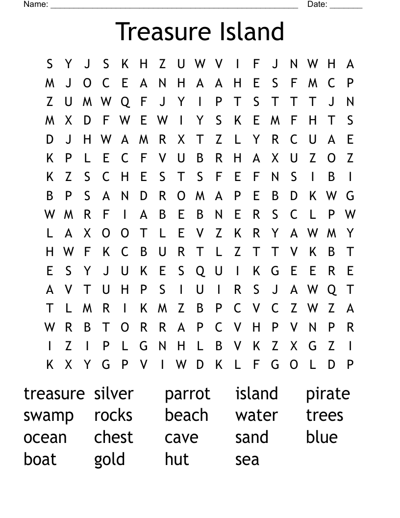 Treasure Island Word Search