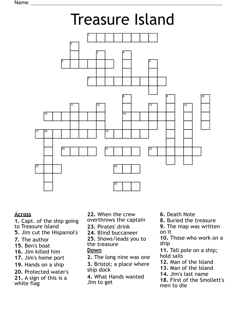 Treasure Island Crossword