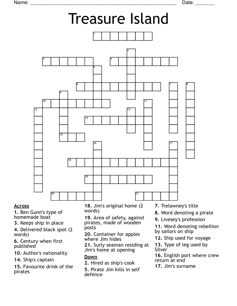 Treasure Island Crossword