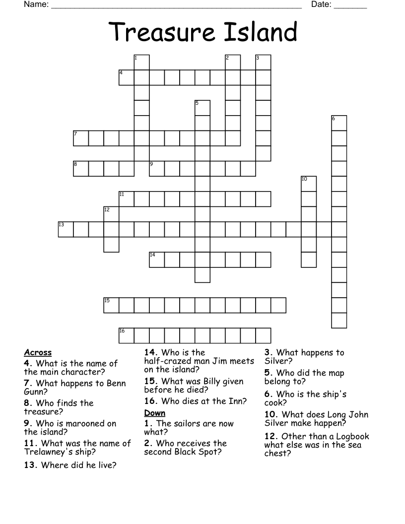 Treasure Island Crossword