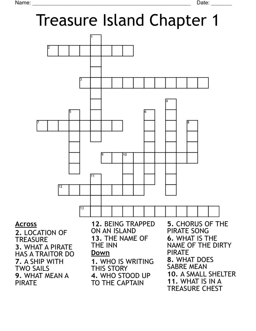 Treasure Island Chapter 1 Crossword