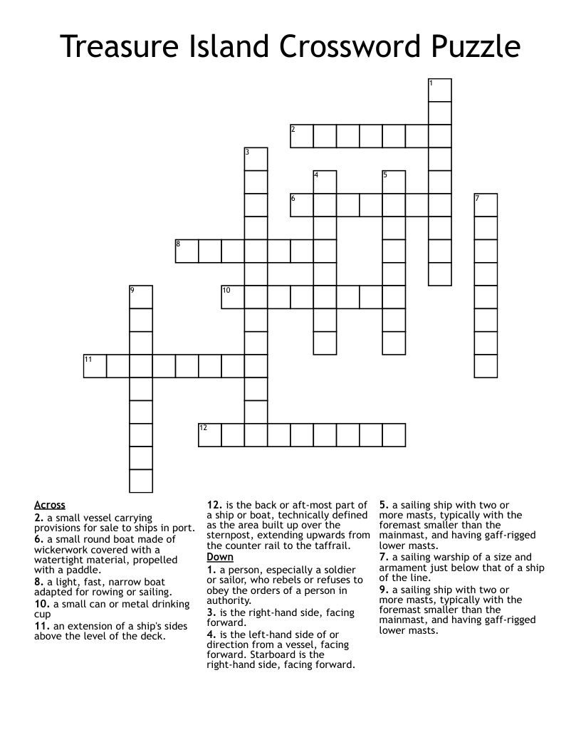 Treasure Island Crossword Puzzle
