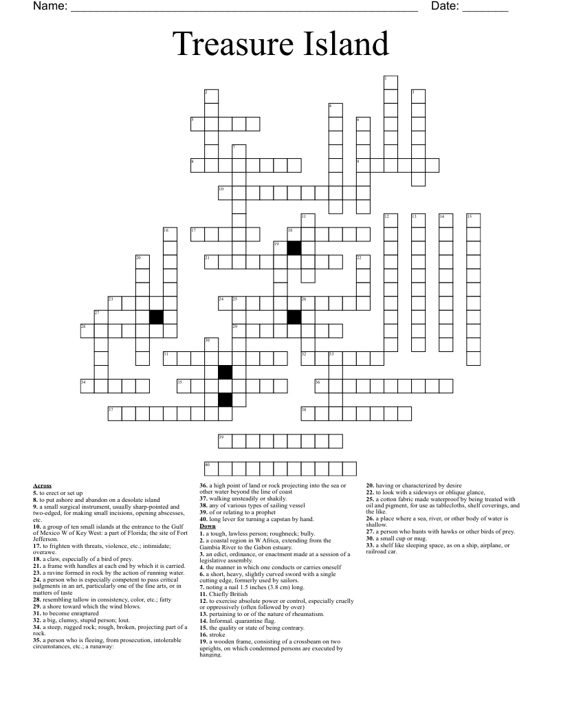 Treasure Island   Crossword