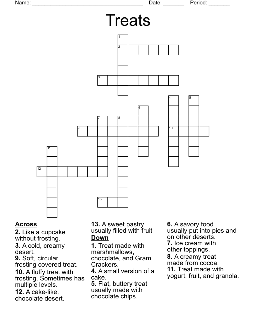 Treats Crossword