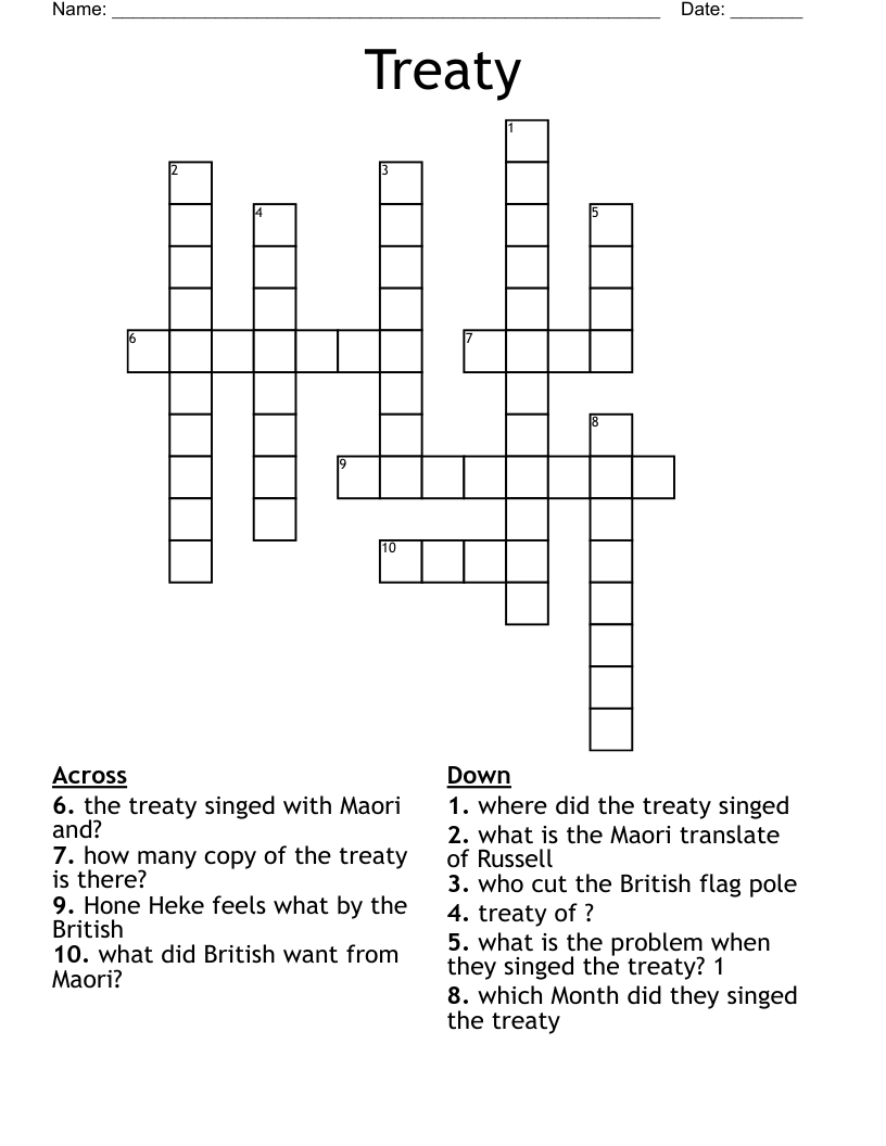Treaty Crossword