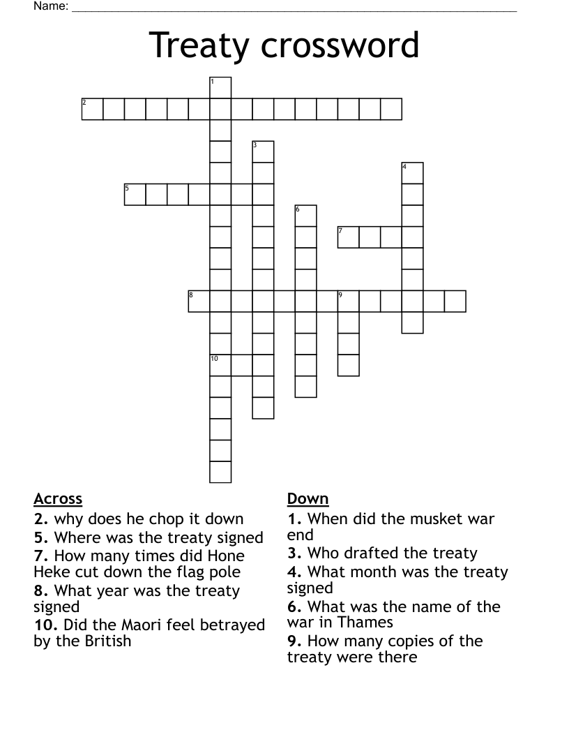 Treaty crossword