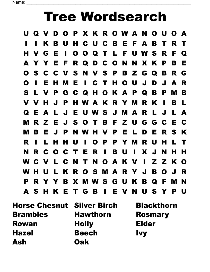 Tree Wordsearch