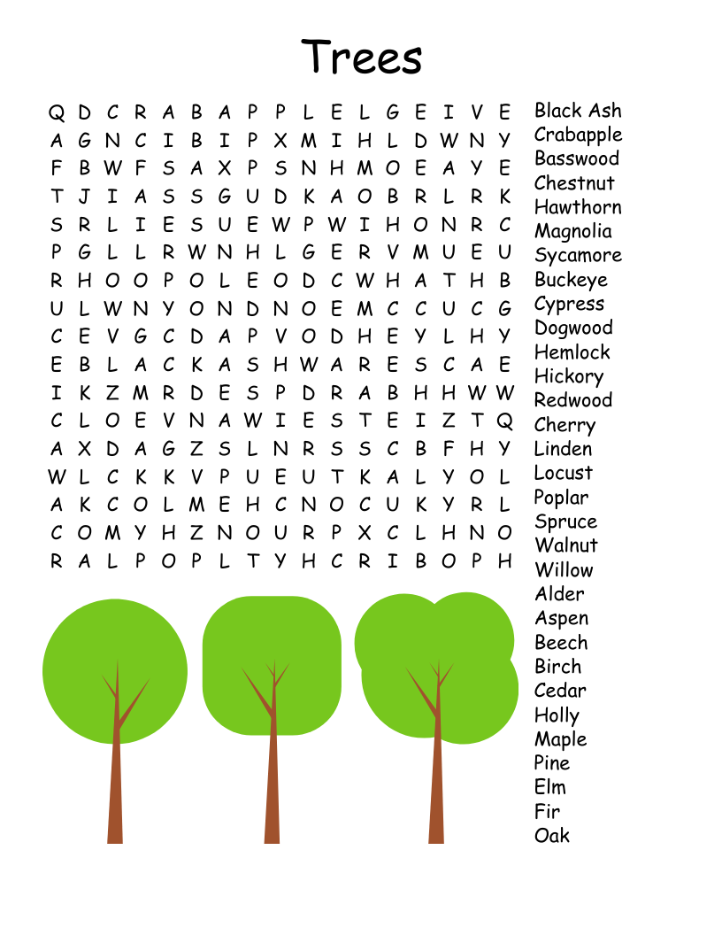 Trees Word Search