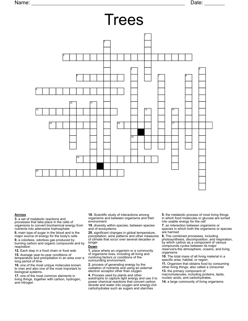 Trees Crossword