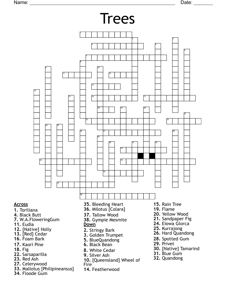 Trees Crossword