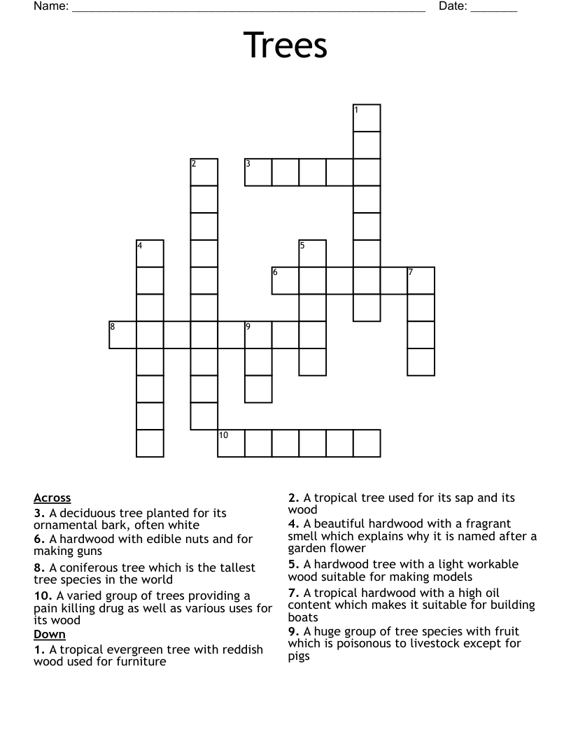 Trees Crossword