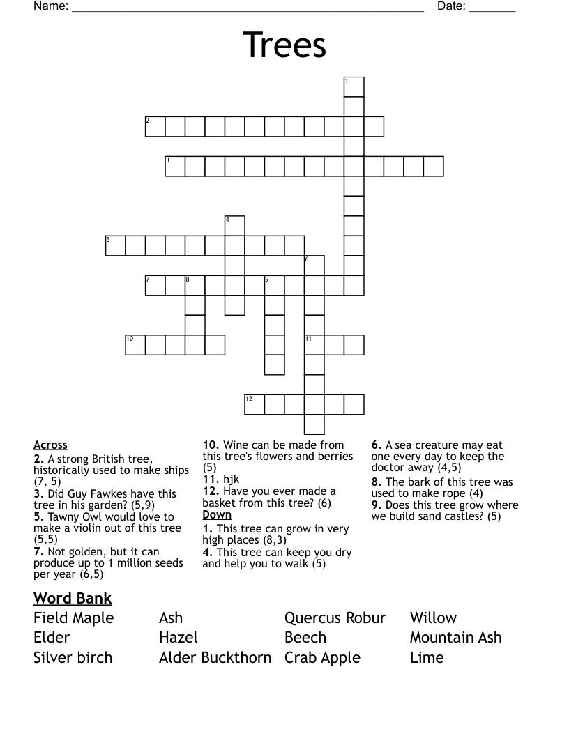 Trees Crossword