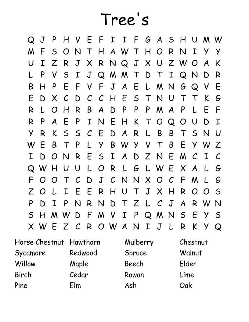 Tree's Word Search