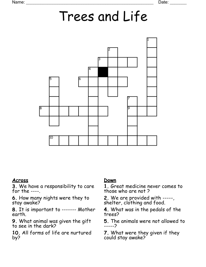 Trees and Life Crossword