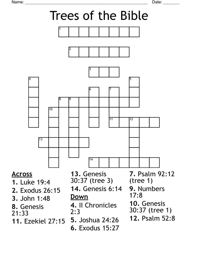 Trees of the Bible Crossword