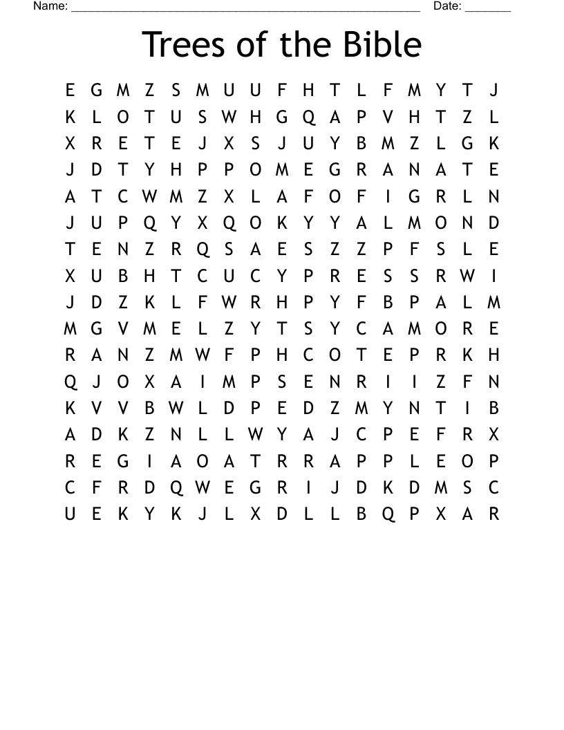 Trees of the Bible Word Search