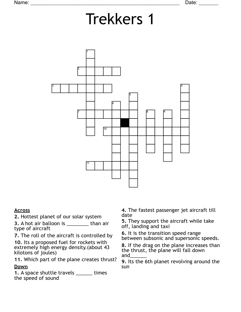 Trekkers 1 Crossword