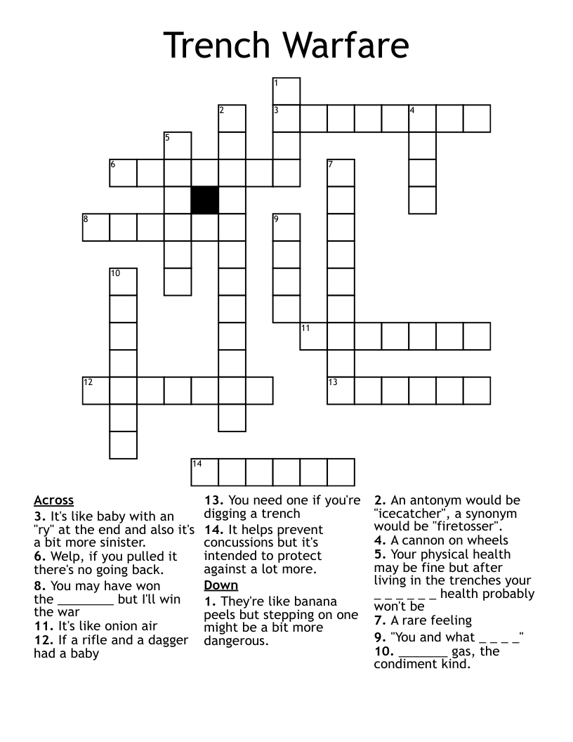 Trench Warfare Crossword