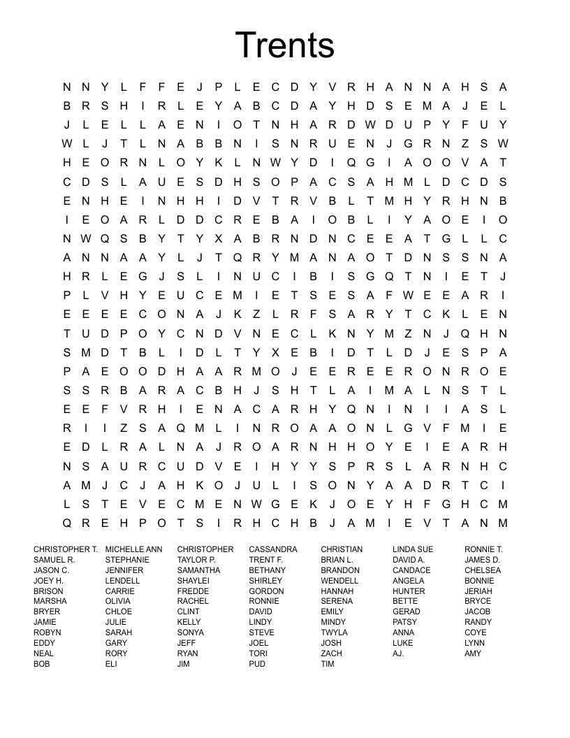 Trents Word Search