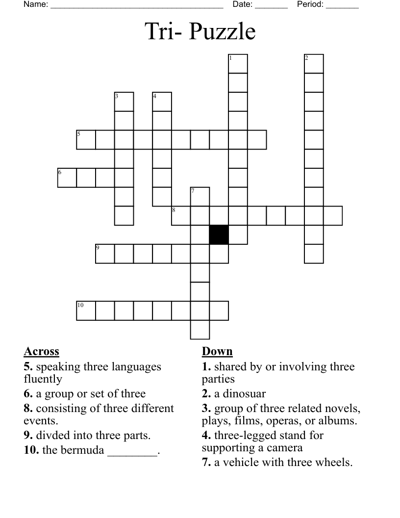 Tri- Puzzle Crossword