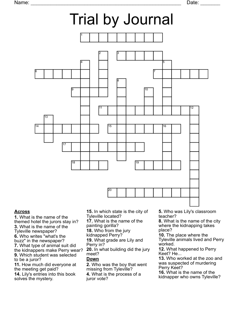 Trial by Journal Crossword