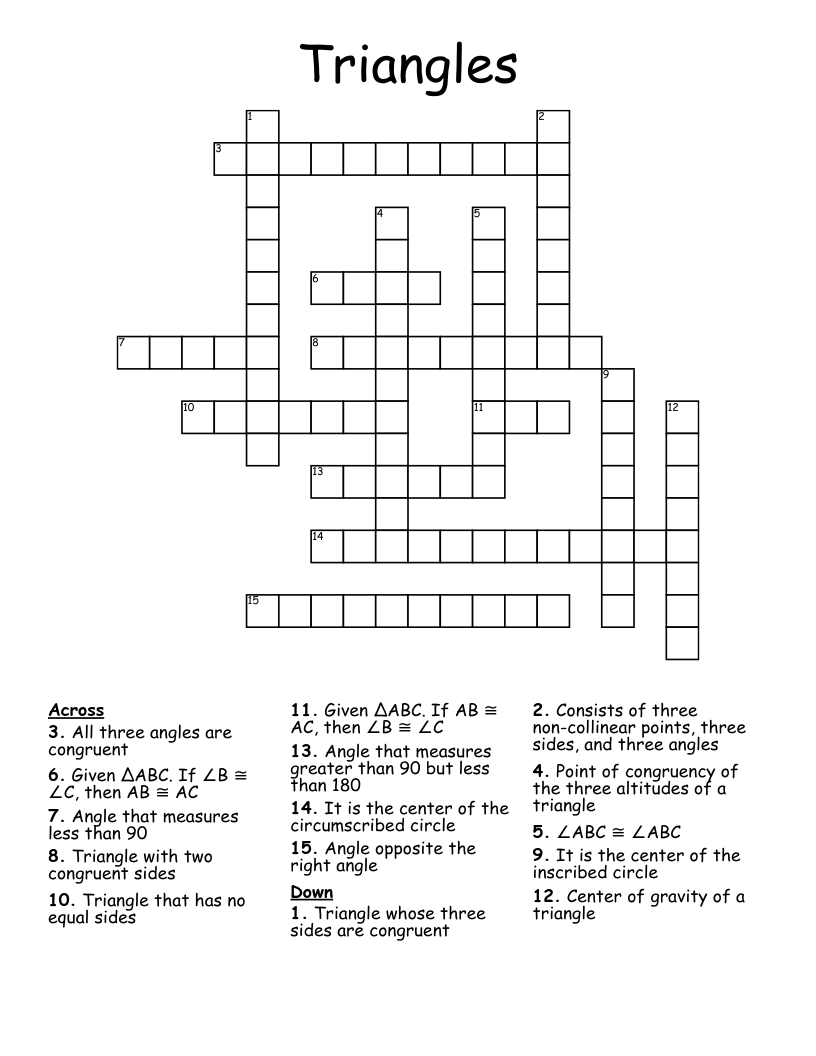 Triangles Crossword