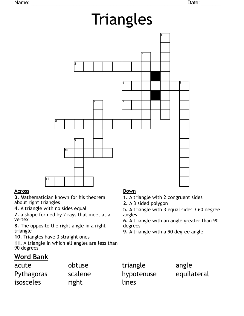 Triangles Crossword