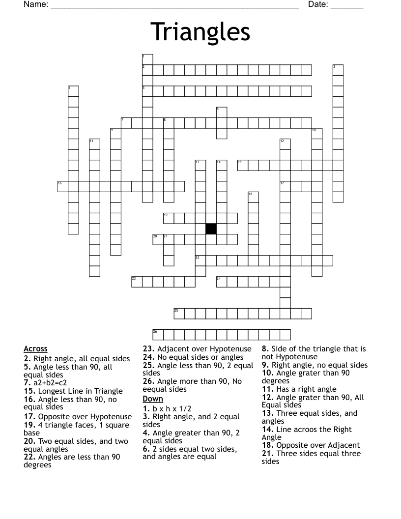 Triangles  Crossword