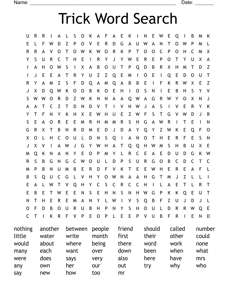 Trick Word Search