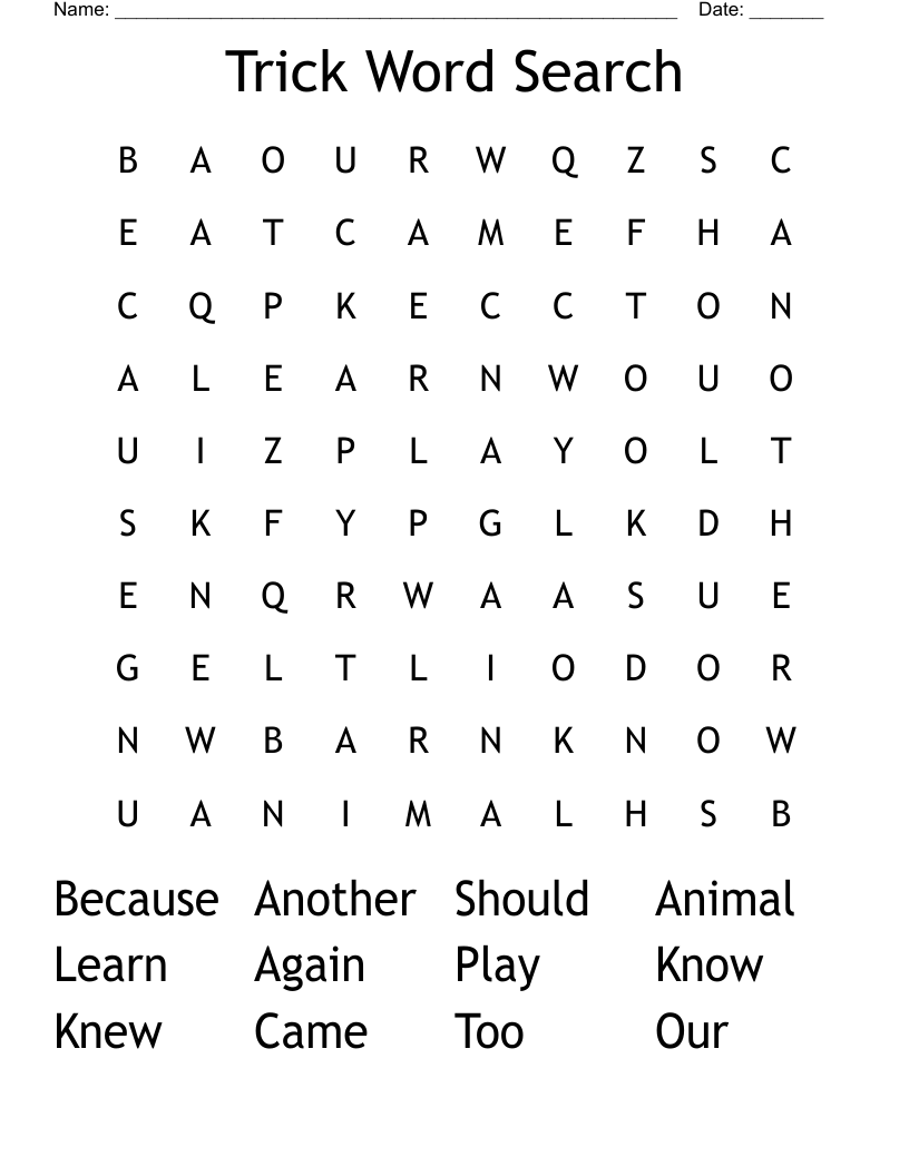 Trick Word Search
