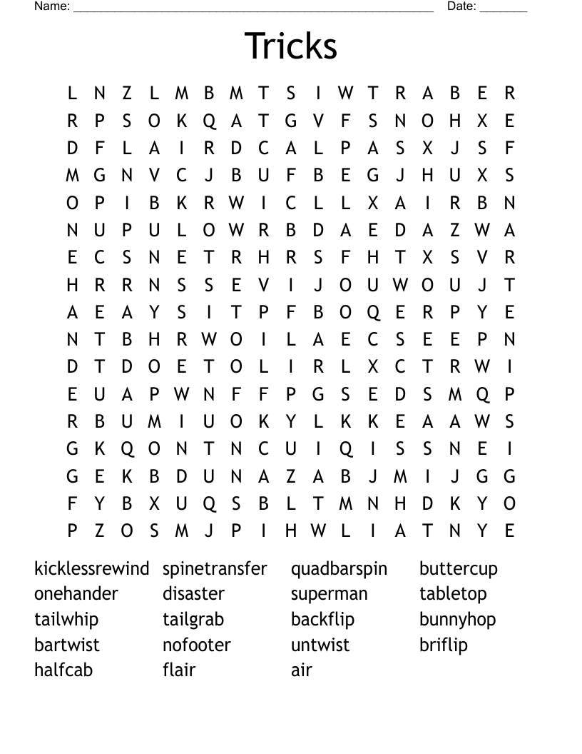 Tricks Word Search