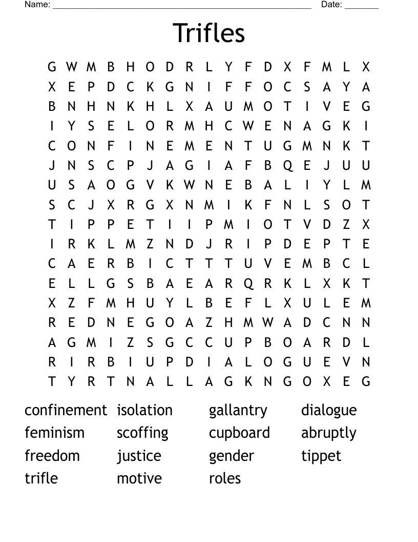Trifles Word Search