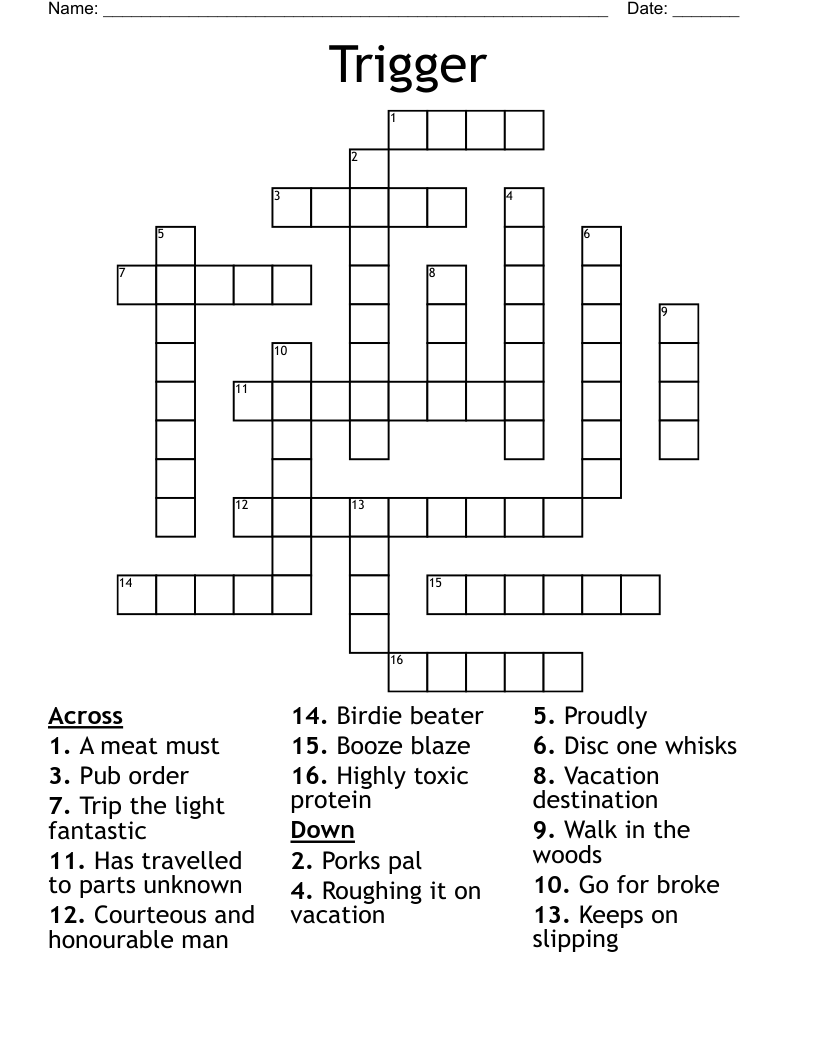 Trigger  Crossword