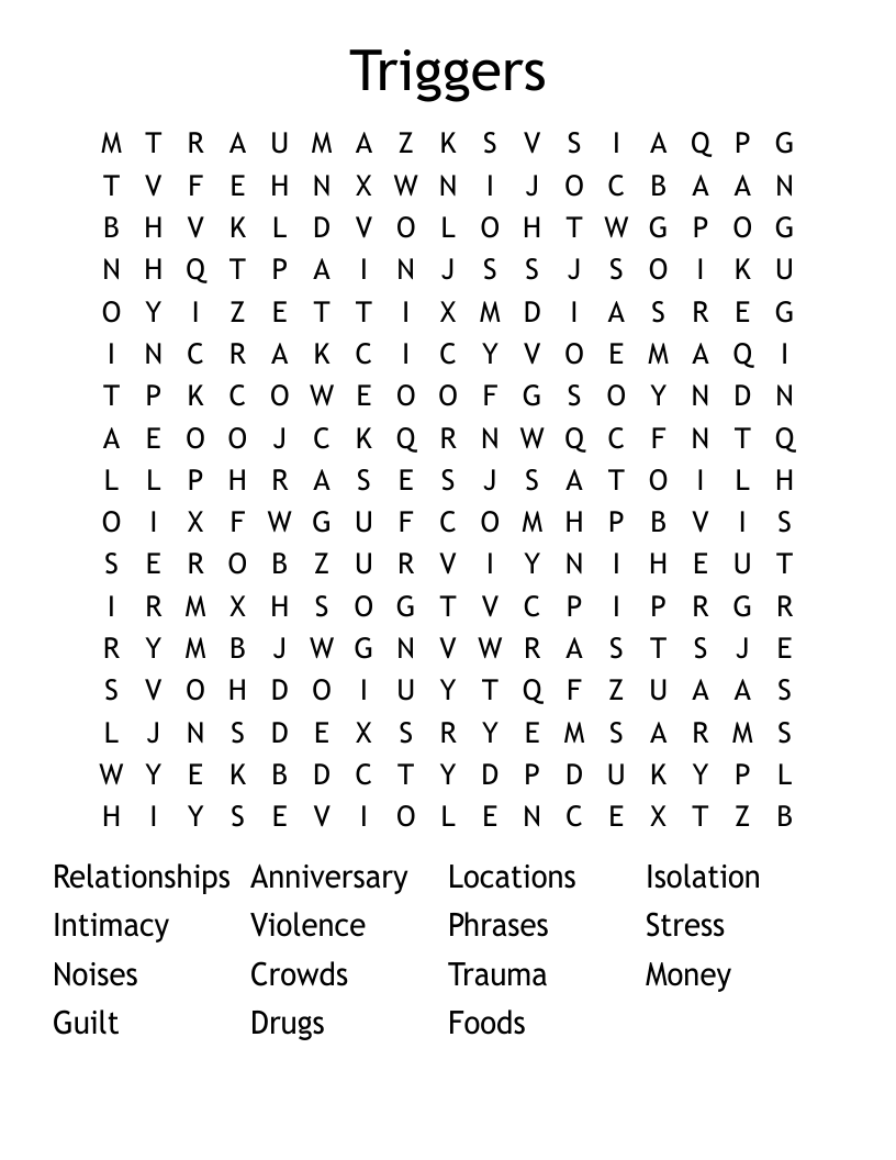 Triggers Word Search