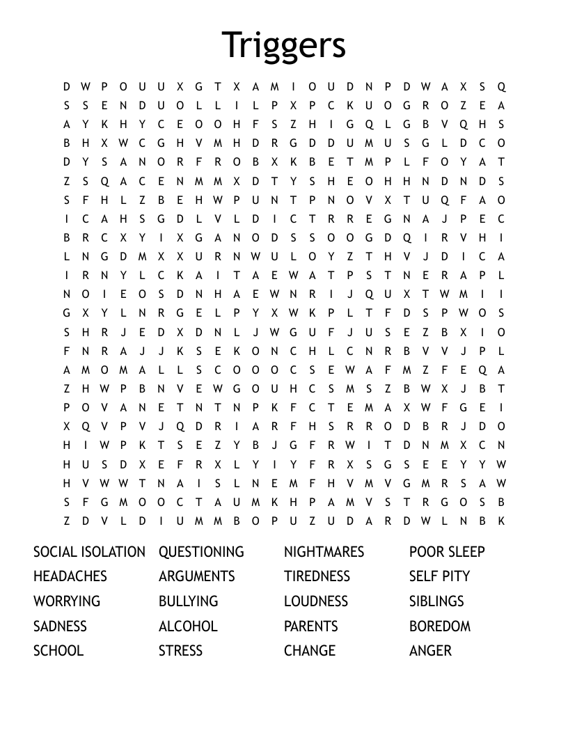 Triggers Word Search