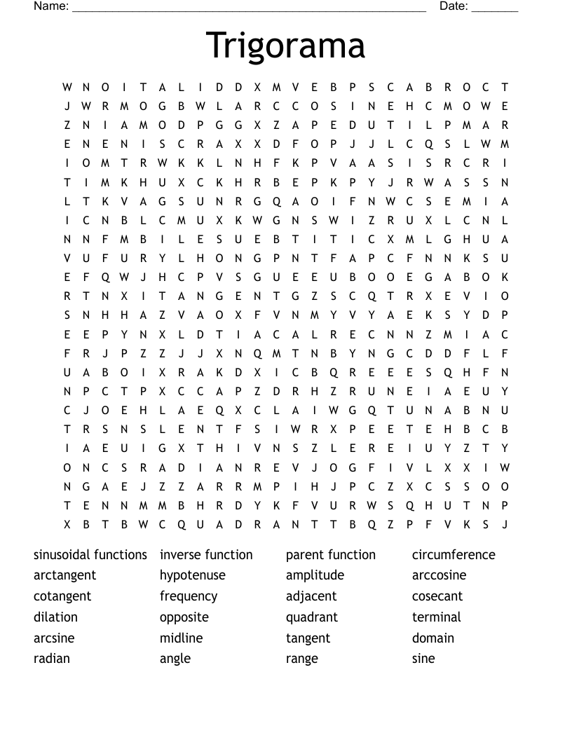 Trigorama Word Search