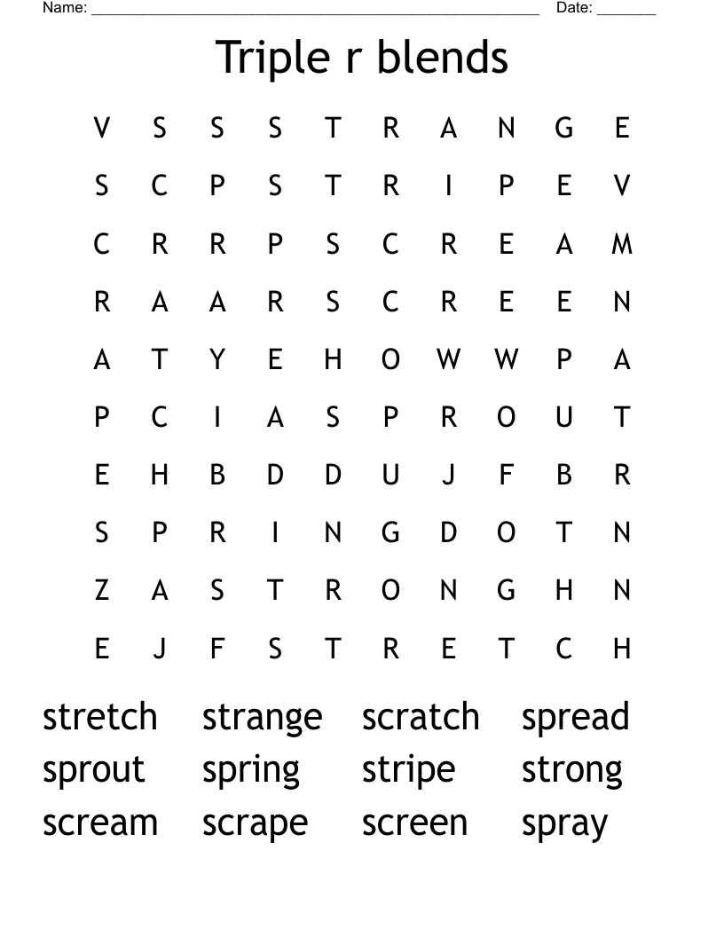 Triple r blends Word Search