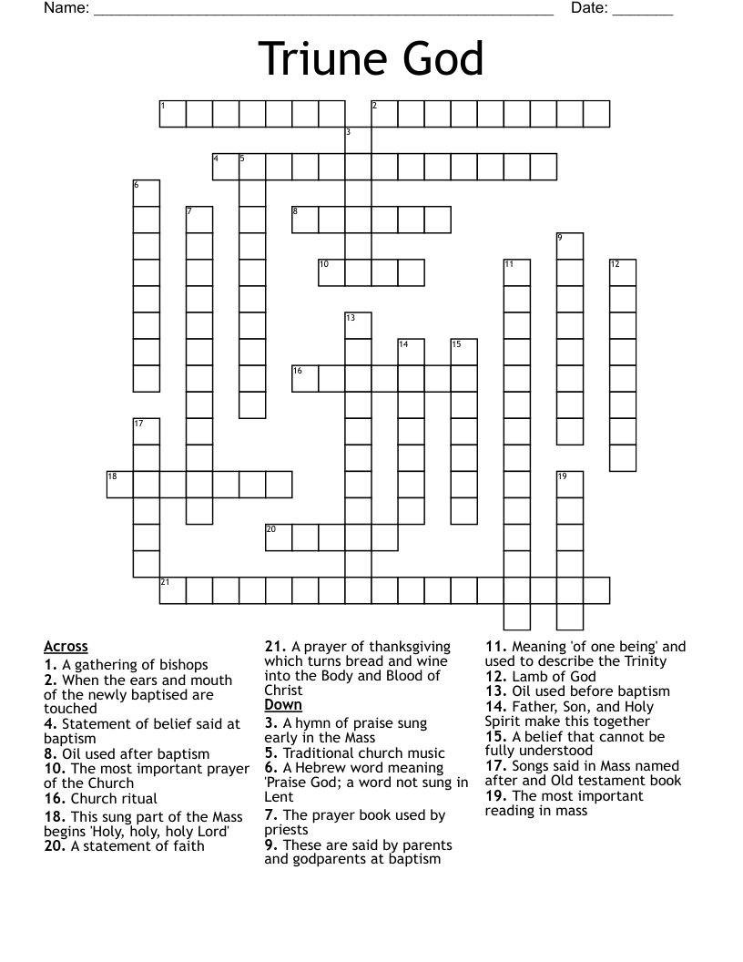 Triune God Crossword