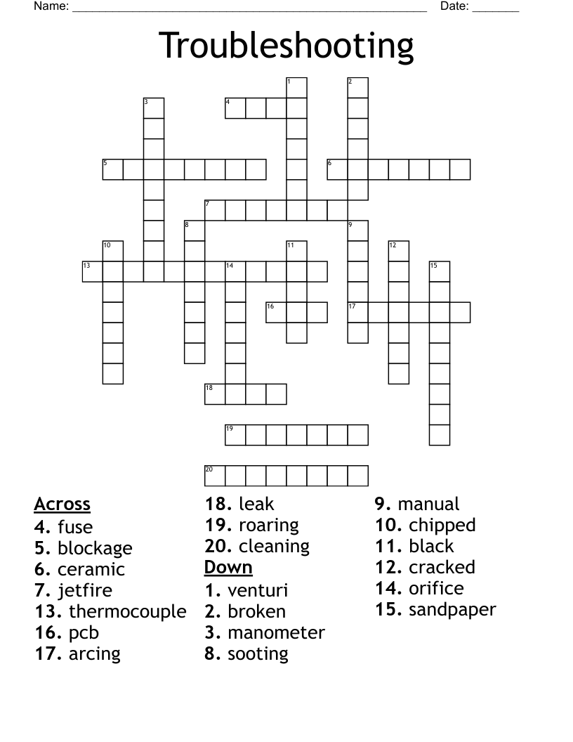 Troubleshooting Crossword