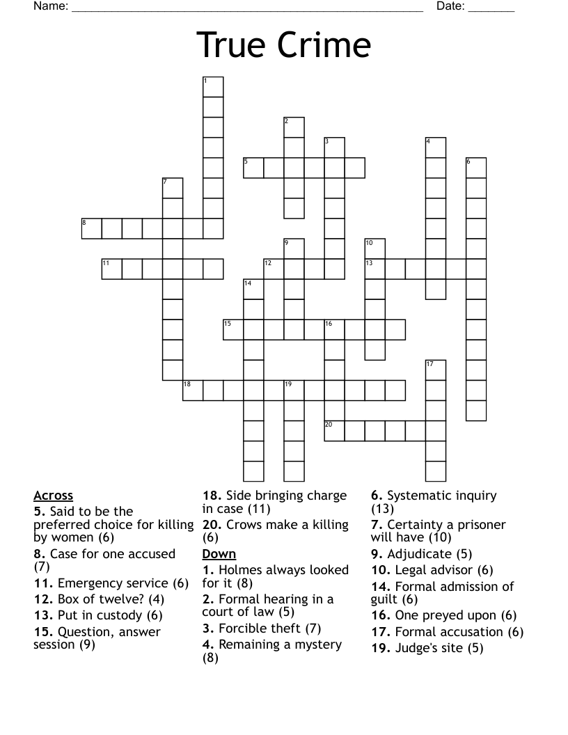 True Crime Crossword