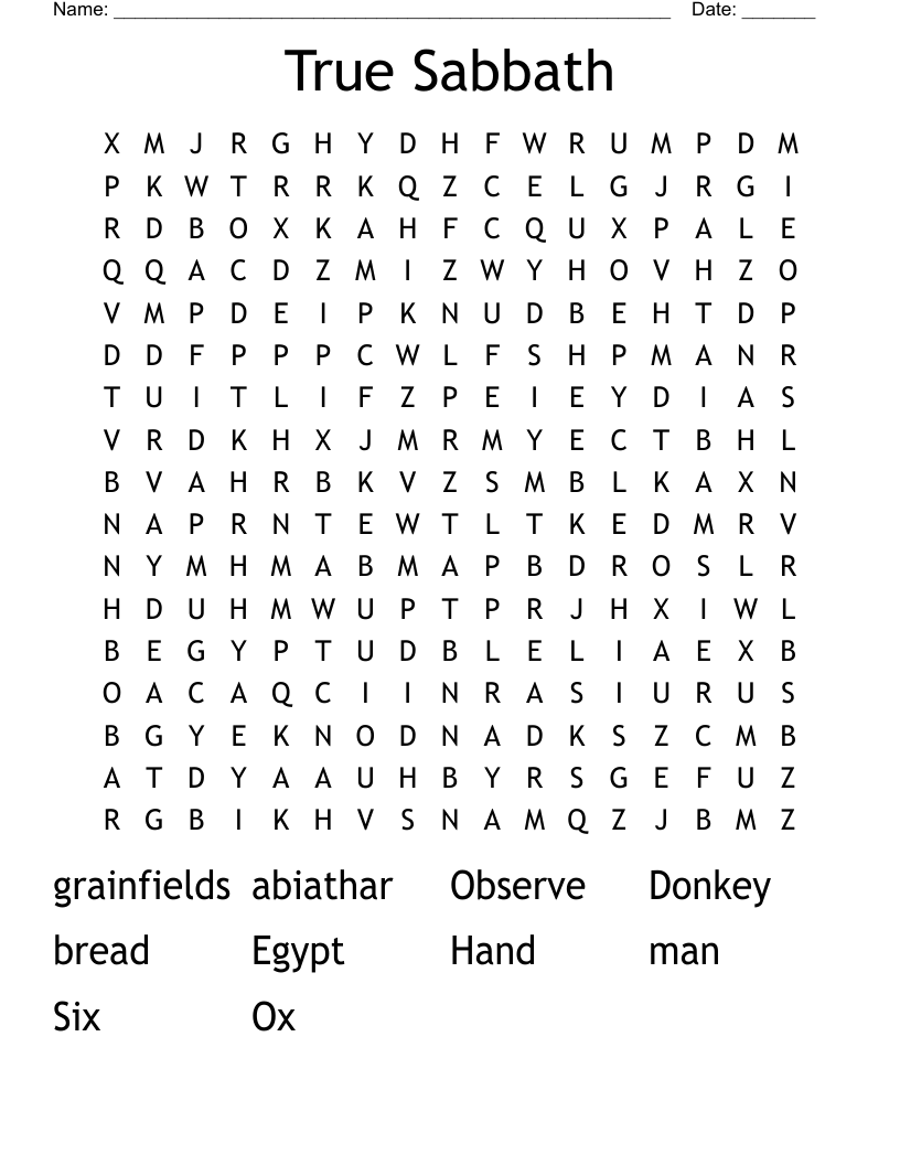 True Sabbath Word Search