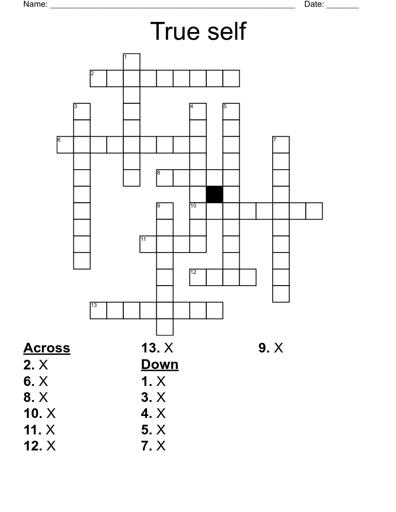 True self Crossword