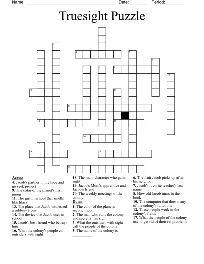 Truesight Puzzle Crossword