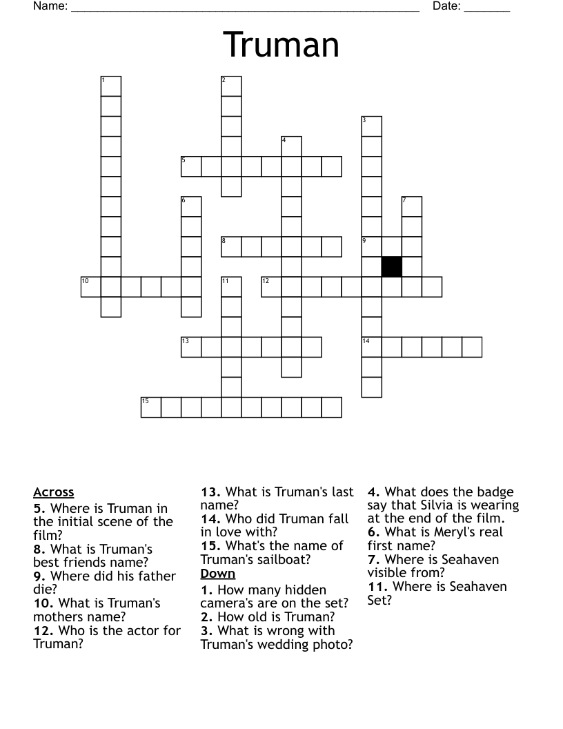 Truman Crossword