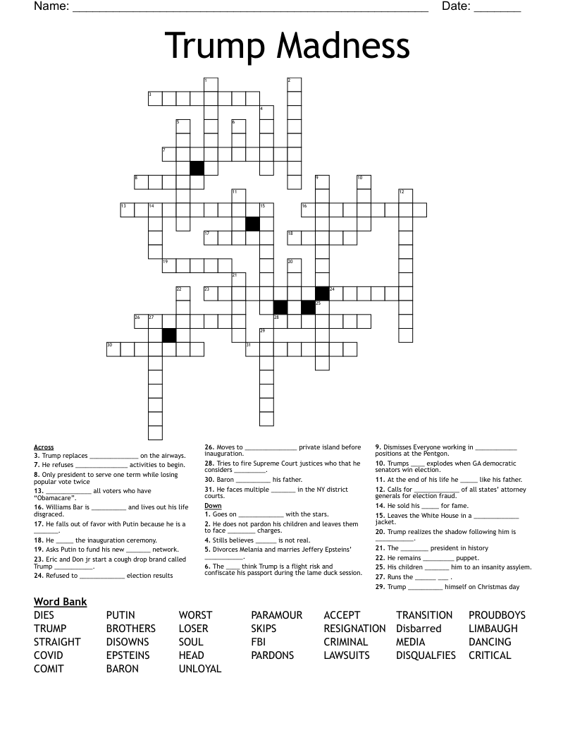 Trump Madness Crossword