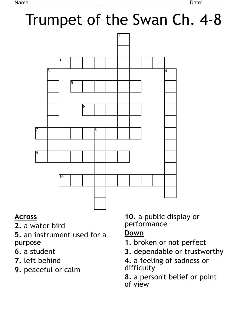 Trumpet of the Swan Ch. 4-8 Crossword