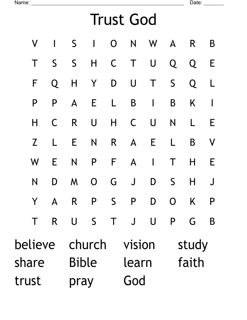 Trust God Word Search