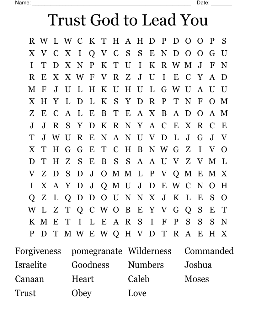 Trust God to Lead You Word Search