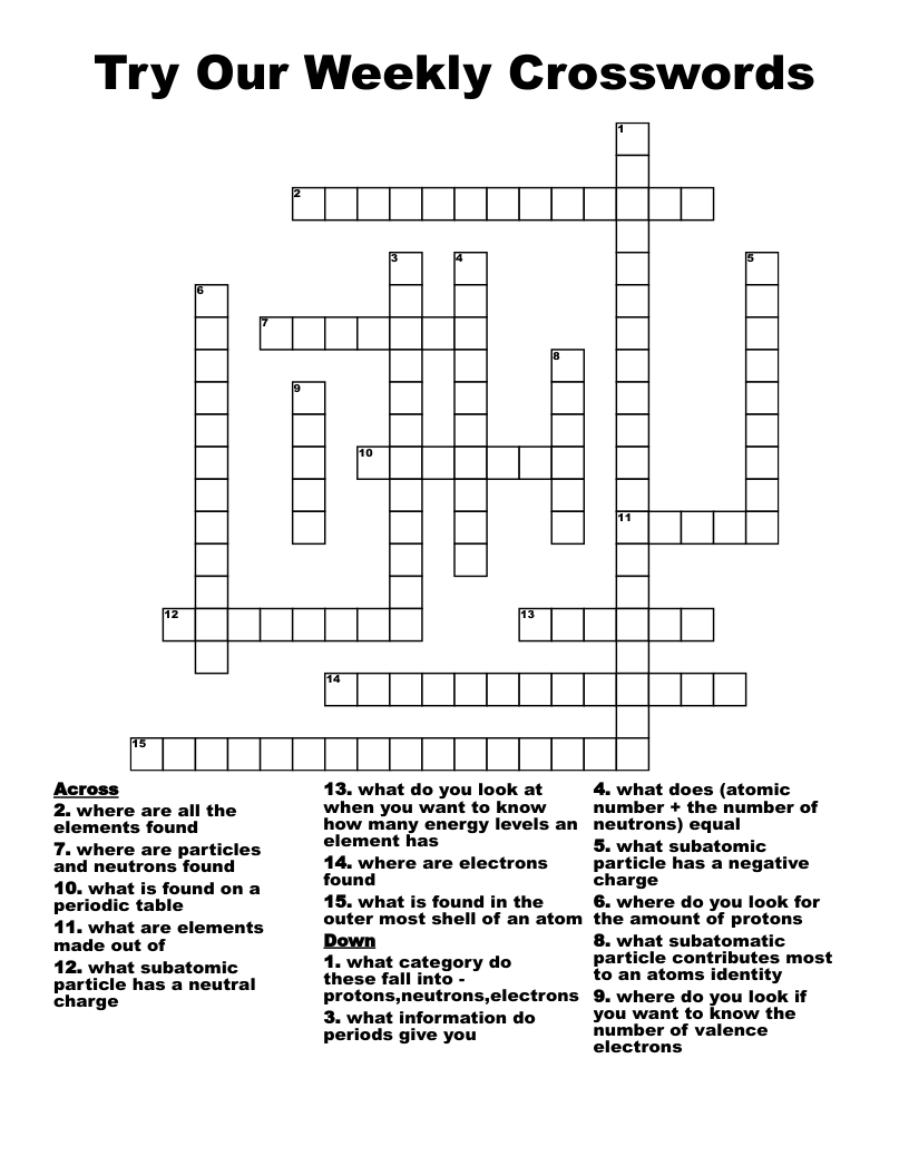 Try Our Weekly Crosswords